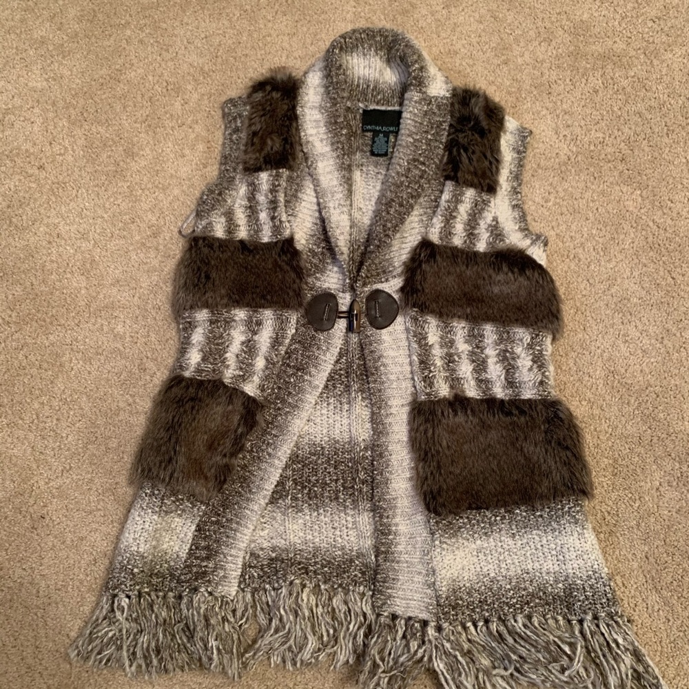 Cynthia Rowland faux fur vest